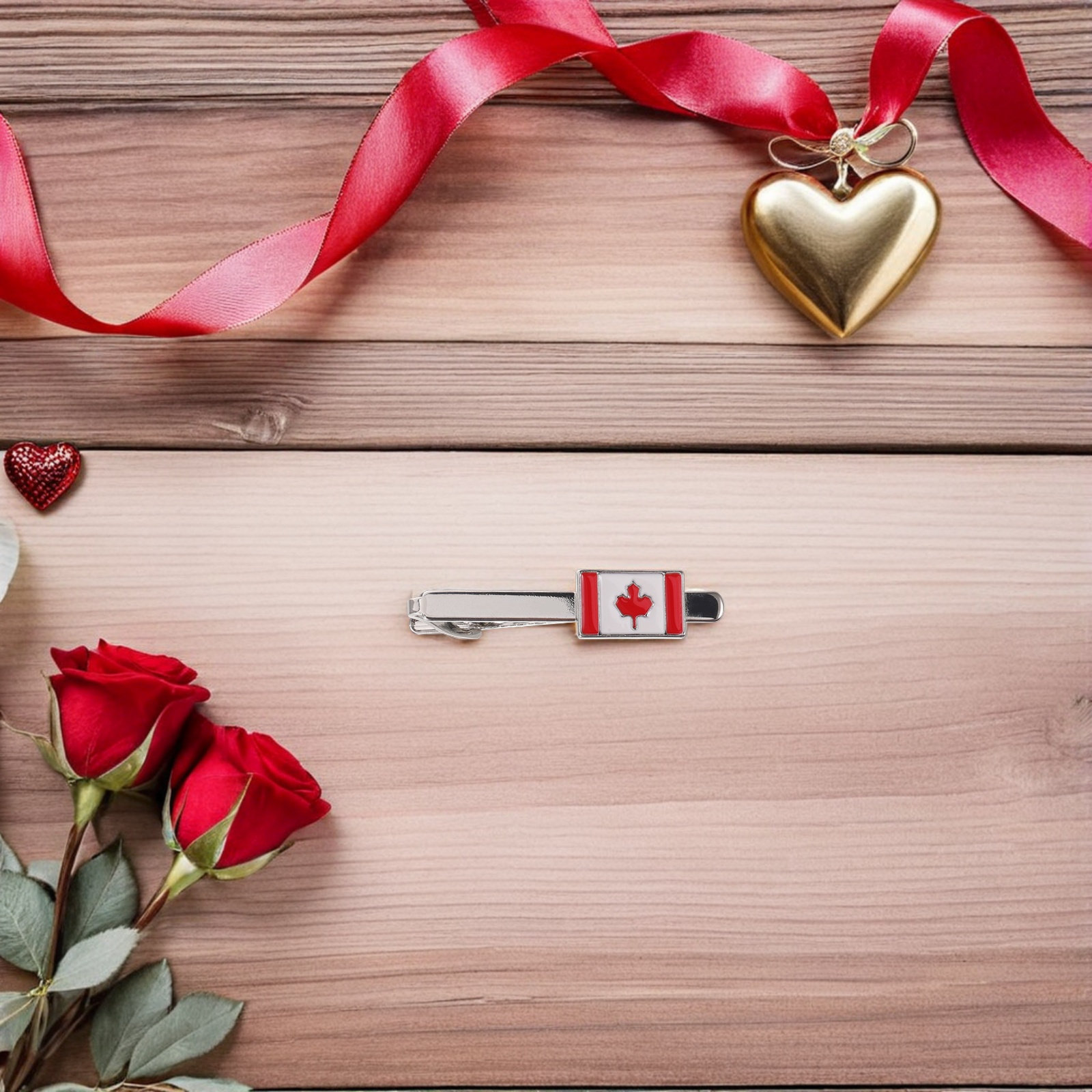 Men'S Accessories Canada - Kanada-Flaggen-Krawattenklammer aus Metall, patriotische Krawattenklammer für