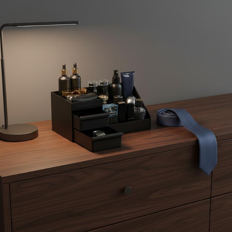 Men Accessories Drawer - 3-in-1 Herren-Parfüm-Organizer mit versteckten Schubladen hält