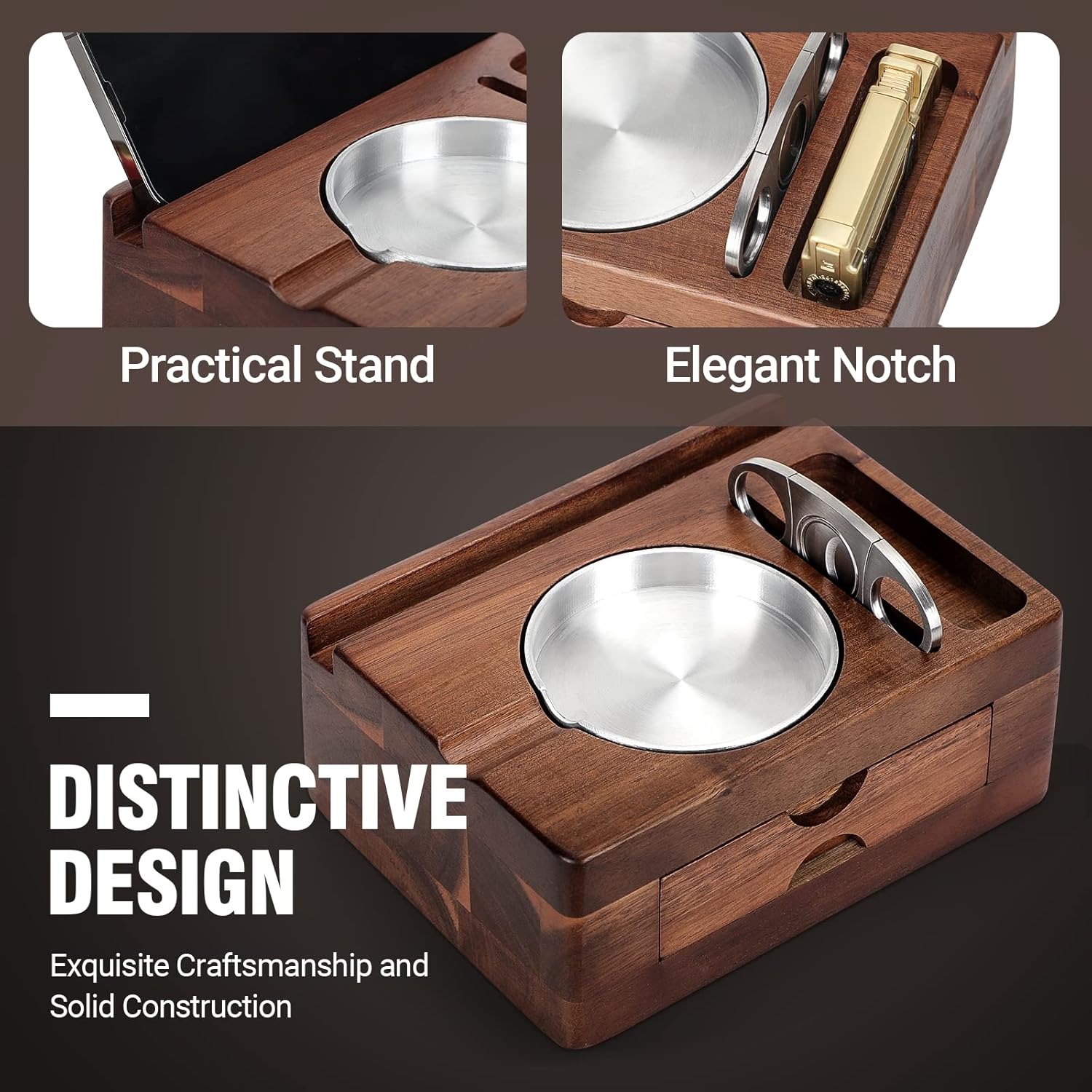 Holz-Aschenbecher mit Handy- u – Men Accessories Drawer Bewertung und Preis