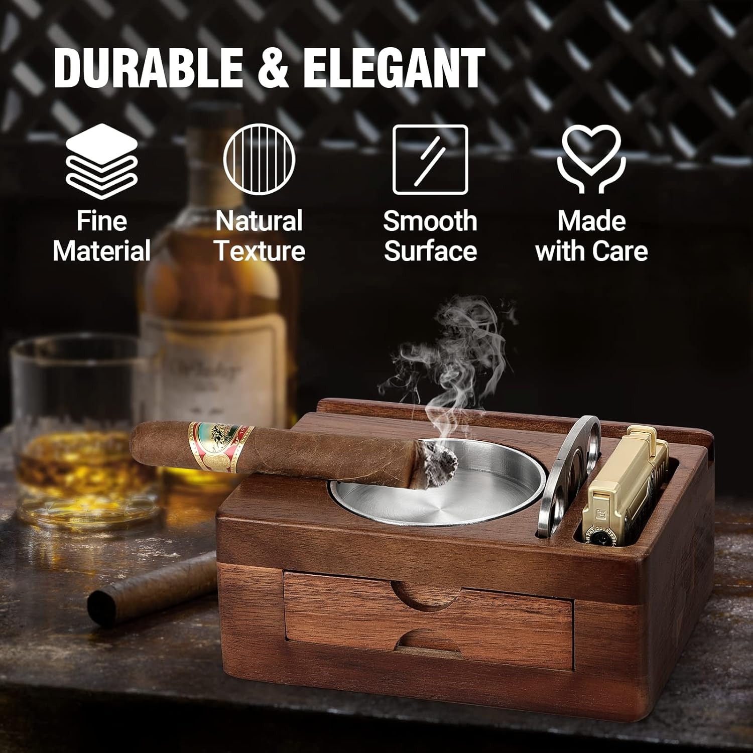 Holz-Aschenbecher mit Handy- u – Men Accessories Drawer Bewertung und Preis